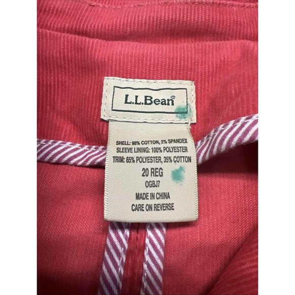LL Bean Jacket Womens Size 20 Reg Corduroy Button - Picture 10 of 10
